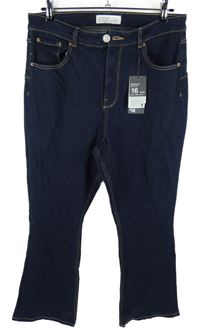 Nové - Dámské tmavomodré bootcut rifle Primark 