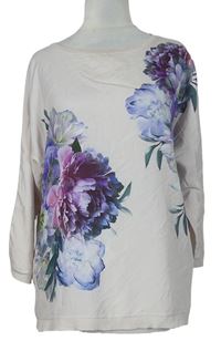 Dámsky svetloružový kvetovaný ľahký sveter Oasis