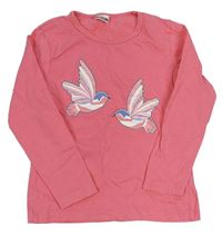Ružové tričko s vtáčky