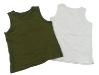 2x nátělník khaki+ bílý