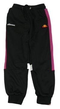 Čierno-ružové športové thermo tepláky s nášivkou zn. Ellesse