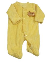 Žltý chlpatý overal s medvěďom Shein