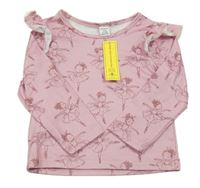 Nové - Světlerůžové triko s baletkami Shein