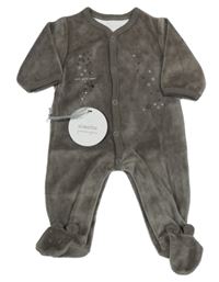 Nové - Hnědý sametový overal s hvězdičkami 