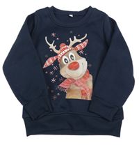 Tmavomodrá mikina so sobom