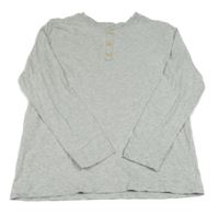 Svetlosivé melírované tričko s gombíky