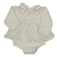 Bílá šifonová halenka s kytičkami a všitým body