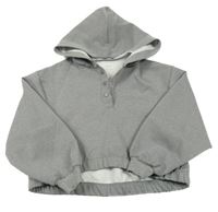 Sivá crop mikina s kapucňou Zara