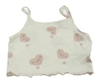 Biely crop top so srdiečkami Shein