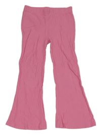 Růžové žebrované flare tepláky River Island