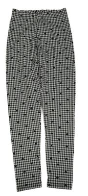 Čierno-biele kockované legíny so srdiečkami Nutmeg