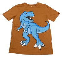 Hnedé tričko s dinosaurom H&M