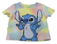 Barevné duhové tričko se Stitchem Disney