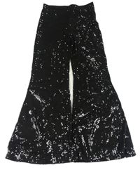 Černé flitrové flare kalhoty H&M