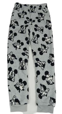 Šedé chlupaté pyžamové kalhoty s Mickeym Disney