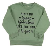 Khaki mikina s nápisom