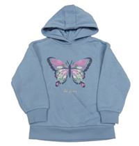 Svetlomodrá mikina s motýlom a kapucňou Primark