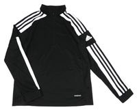 Černá sportovní funkční mikina s pruhy Adidas 