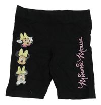 Čierne elastické kraťasy s Minnie Disney
