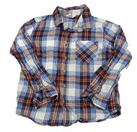 Bielo-modro-farebná kockovaná košeľa M&Co.