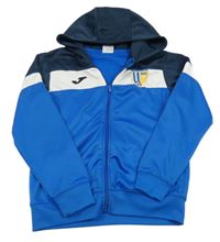 Modro-bílá sportovní propínací mikina s nášivkou Joma