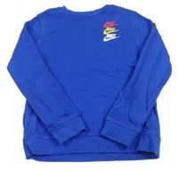 Cobaltově modrá mikina s logy Nike