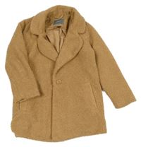 Béžový huňatý podšitý kabát Next