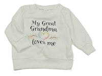 Biela mikina s nápisom