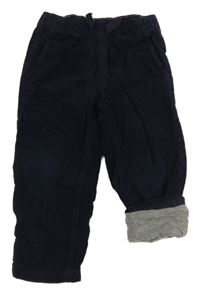 Tmavomodré podšité manšestráky H&M