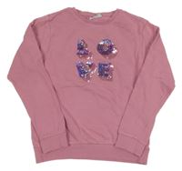 Ružová mikina s nápisem z flitrů Name it