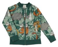 Zelená vzorovaná prepínaci mikina s Mumínky