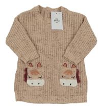 Nové - Světlerůžové melírované žinylkové šaty se zebrami Primark