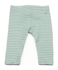 Bielo-mátové pruhované rebrované tepláky s nášivkou Mothercare