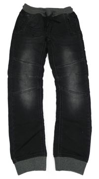 Šedočerné teplákové cuff rifle s úpletovým pasem Chapter young