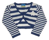 Tmavomodro-biele pruhované svetrové bolerko Topolino