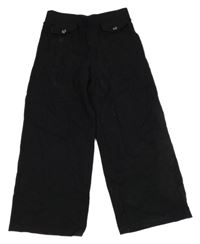 Čierne culottes nohavice s falešnými vreckami Dopodopo