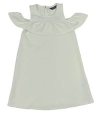 Biele vzorované šaty s volánikmi Primark