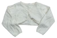 Biele pletené bolerko s dirkovaným vzorom H&M