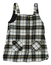 Bielo-čierno-žlté kockované šaty Primark