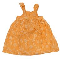 Oranžové plátenné šaty s ovociem Primark