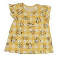 Žluto-bílé kostkované tričko s Minnií a Daisy George