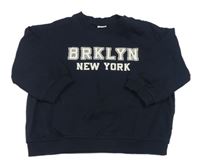 Tmavomodrá mikina s nápisom H&M