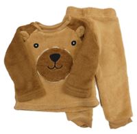 Béžové chlupaté pyžamo s medvídkem Primark
