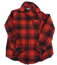 Červeno-černá kostkovaná flanelová košile Primark