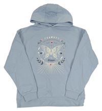 Světlemodrá mikina s motýlky a kapucí Primark