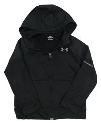 Černá funkční sportovní propínací mikina s kapucí a logem Under Armour