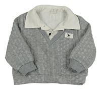 Sivá vzorovaná mikina so všitou košilí Shein