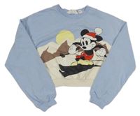 Svetlomodrá crop mikina s Mickeym H&M