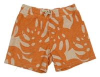Oranžovo-smetanové vzorované froté kraťasy H&M