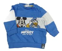 Modro-bílá mikina s Mickeym a Donaldem Disney